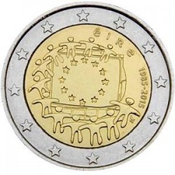 Moneda 2 euros conmemorativa 30º Aniv. Bandera  Holanda