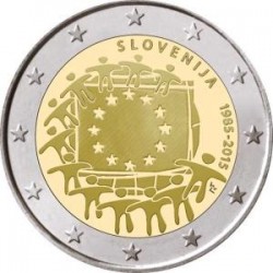 Moneda 2 euros conmemorativa 30º Aniv. Bandera. Portugal