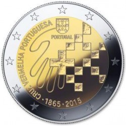 Moneda 2 euros conmemorativa. Portugal 2015 Cruz Roja
