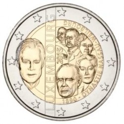 Moneda 2 euros conmemorativa. Luxemburgo 2015  15º Aniv. Ascención al Trono