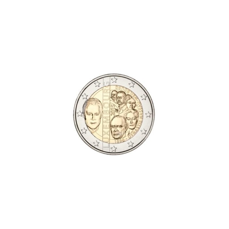 Moneda 2 euros conmemorativa. Luxemburgo 2015  15º Aniv. Ascención al Trono