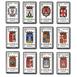 1962 Sellos de España (1406/17). Escudos de las Capitales de Provincia.