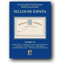 Catálogo de Sellos Edifil España Especializado Tomo VI  Barcelona...