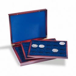 Estuche Leuchtturm VOLTERRA TRIO DE LUXE para monedas de hasta 41 mm en cápsulas