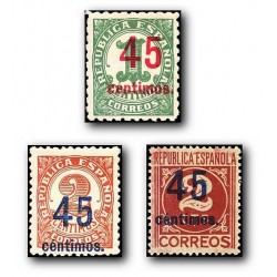 1938 Sellos de España 742/744. Cifras (habilitados) **