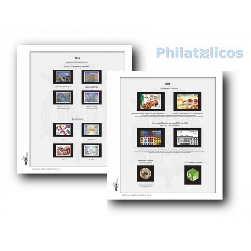 Suplemento Efilcar España 2015 sellos cortados de H.B.