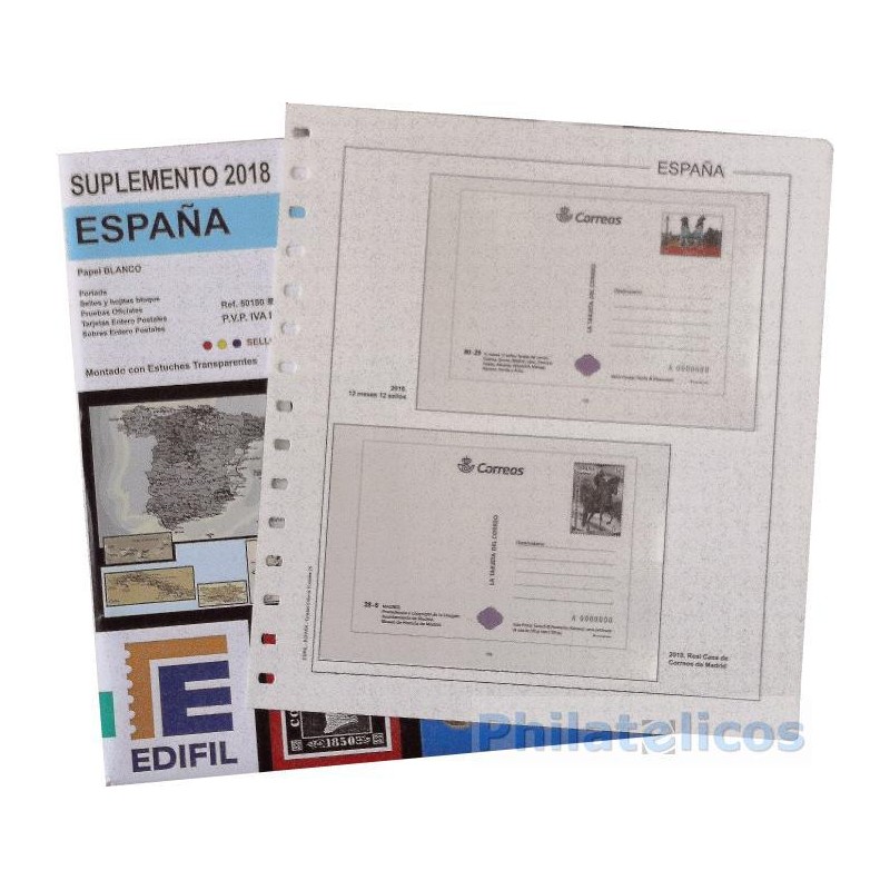 Suplemento Edifil Tarjetas Entero Postales España 2018