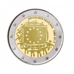 Moneda 2 euros conmemorativa Francia 2015 Aniversario de la Bandera UE
