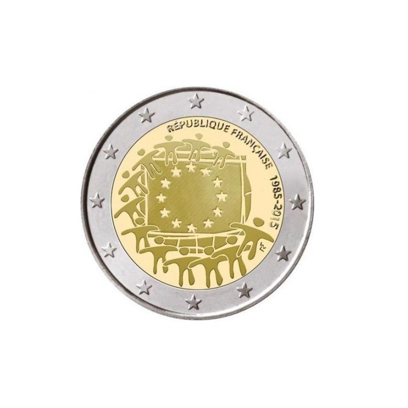 Moneda 2 euros conmemorativa Francia 2015 Aniversario de la Bandera UE