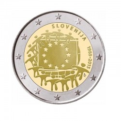 Moneda 2 euros conmemorativa Eslovenia 2015 Aniv. Bandera UE