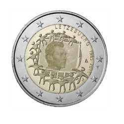Moneda 2 euros conmemorativa Luxemburgo 2015 Aniversario Bandera UE