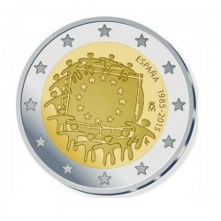 Moneda 2 euros conmemorativa España 2015 Aniversario Bandera UE
