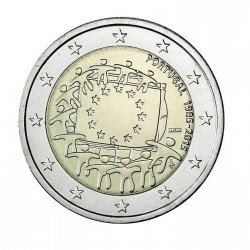 Moneda 2 euros conmemorativa Portugal 2015 Aniversario de Bandera UE