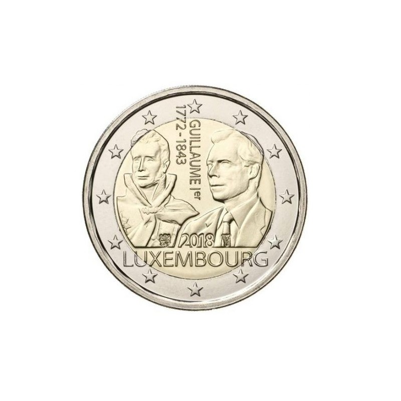 Moneda 2 euros conmemorativa Luxemburgo 2018 Guillermo I