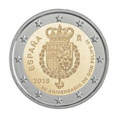 Moneda 2 euros conmemorativa España 2018 Felipe VI