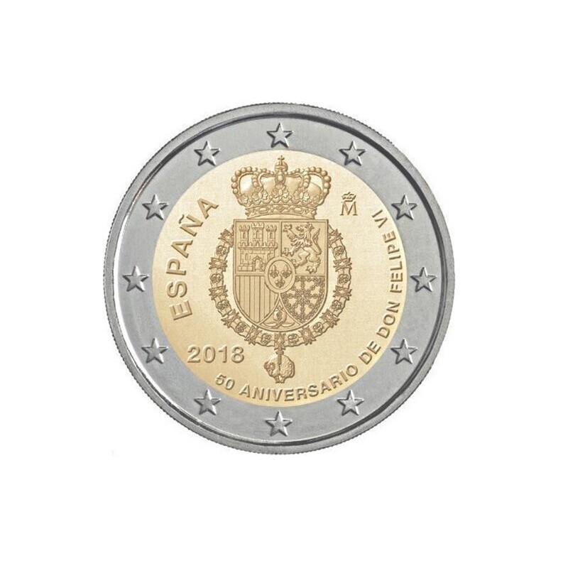 Moneda 2 euros conmemorativa España 2018 Felipe VI