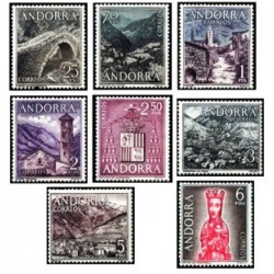 1963-64 Sellos de Andorra 60/67. Tipos Diversos **