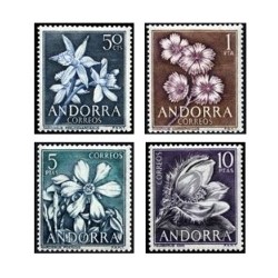 1966 Sellos de Andorra (correo español). Flores (Edif. 68/71)**