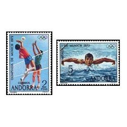 1972 Sellos de Andorra (correo español). Olimpiada de Munich (Edif. 77/78)*