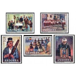 1972 Sellos de Andorra (correo español). Costumbres (Edif. 80-84)**