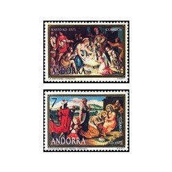 1975 Sellos de Andorra (correo español). Navidad (Edif. 100/1)**