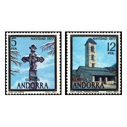 1977 Sellos de Andorra (correo español). Navidad (Edif. 110/1)**