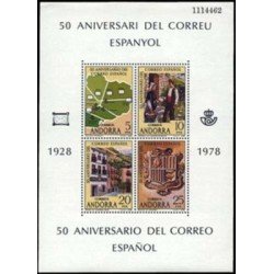 1978 Sellos de Andorra (correo español). 50º Aniv. del Correo Español (Edif