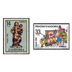 1982 Sellos Andorra Española. Navidad (Edif. 166/7)**