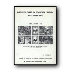 1980 Prueba Oficial. Exp. Filatélica de América y Europa ESPAMER´80