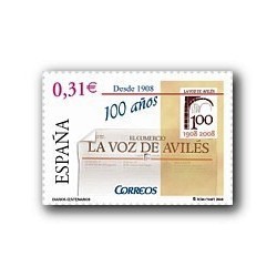 2008 Sellos de España. Diarios Centenarios - La Voz de Avilés (Edif. 4386)*