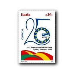 Sellos de España 2010. Adhesión España y Portugal en la C.E.E. **