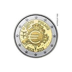 Moneda 2 euros conmemorativa 10º Aniv. Euro. Finlandia 2012