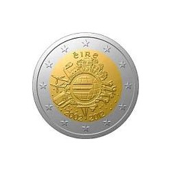 Moneda 2 euros conmemorativa 10º Aniv. Euro. Irlanda 2012