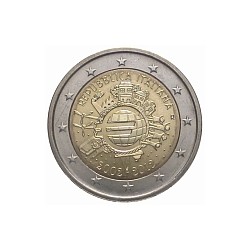 Moneda 2 euros conmemorativa 10º Aniv. Euro. Italia 2012
