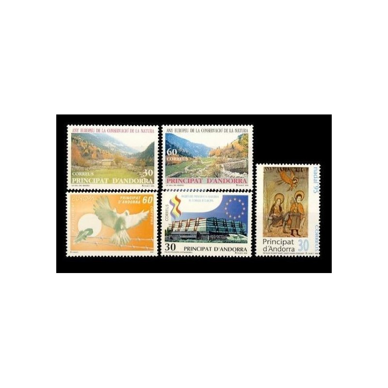 1995 Sellos de Andorra (Correo Español). Año Completo **