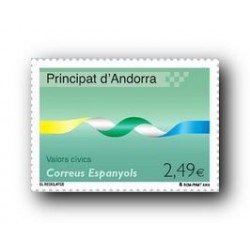 2010 Sellos Andorra Español. (Edifil 378). Valores Cívicos **