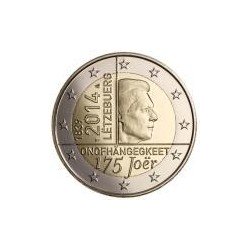 Moneda 2 euros conmemorativa. Luxemburgo 2014 Independencia