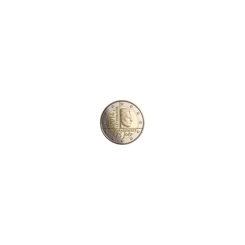 Moneda 2 euros conmemorativa. Luxemburgo 2014 Independencia