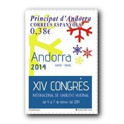 201 Sellos Andorra Español. (Edifil 412) Congreso Internacional de Viabilidad Invernal **