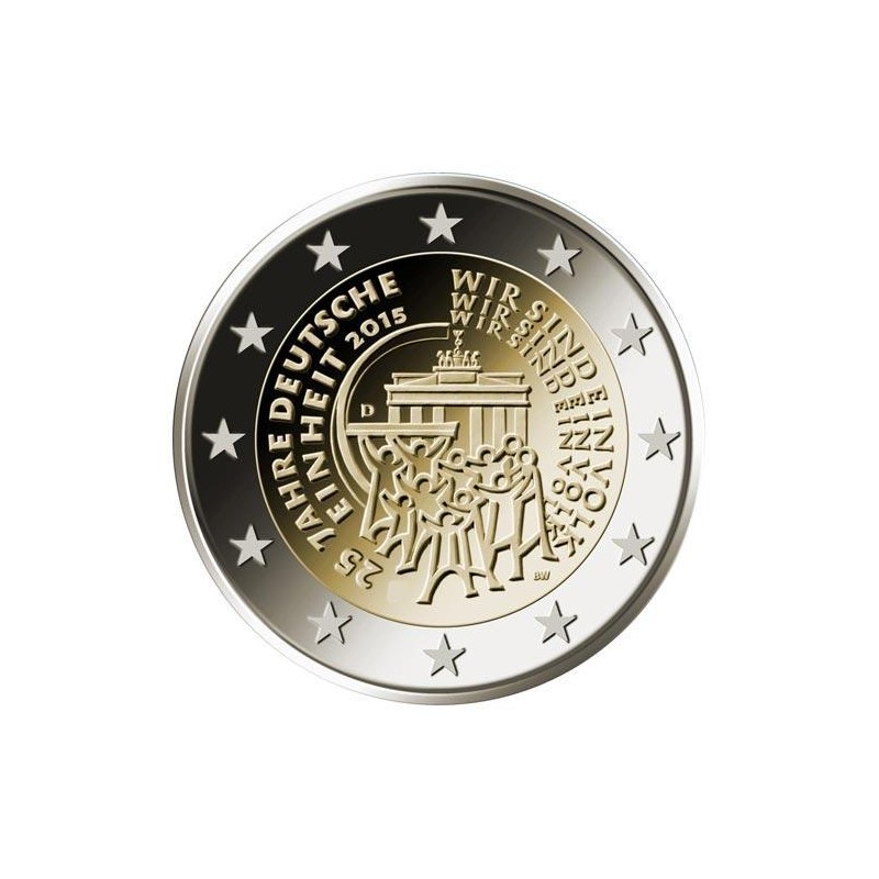 Moneda 2 euros conmemorativa. Alemania 2015 Hesse (5 cecas)