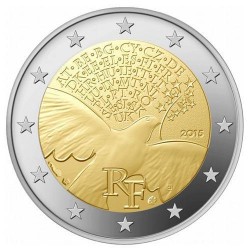 Moneda 2 euros conmemorativa. Francia 2014 Contra el SIDA